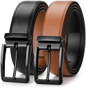 【送料無料】本革 メンズ リバーシブル ベルト 35mm幅 紳士用 ピン式バックル ブラック&ブラウン 両面使用 フリーサイズ調整 ビジネス カジュアル フォー...