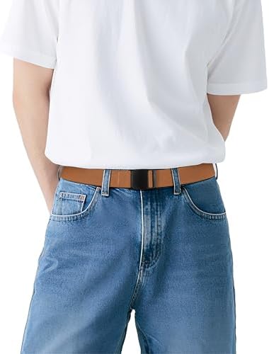 【送料無料】メンズ ゴムベルト ワンタッチ プラスチックバックル 金属アレルギー対応 伸縮性 軽量 快..