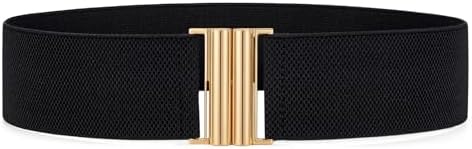 【送料無料】レディース ゴムベルト 幅4.8cm 太め サッシュベルト ウエストマーク 調整不要 ワンタッチ..