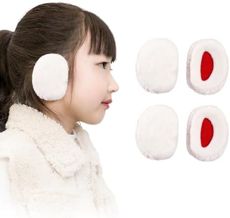【送料無料】子供用 イヤーマフ 耳当て 防寒 耳カバー フリース ボア素材 2サイズ 2ペア入り 軽量 フレームレス 滑り落ちない 装着簡単 おしゃれ かわいい 無地 シンプル 男女兼用 通学 スポーツ 雪遊び アウトドア 冬ギフト プレゼントに最適