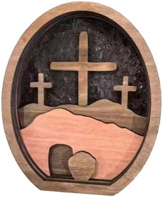 キリスト教イースター木製十字架装飾 ピンク オフィス 家庭用 空の墓と装飾 送料無料