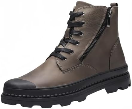 メンズブーツ シークレットシューズ 8cm自然アップ 韓国技術 サイドジップ 厚底 低身長対策 ブラック 24-28.5cm 通勤 デート オールシーズン 疲れない設計 目立たない厚底