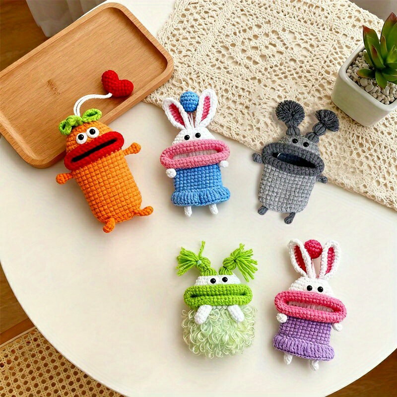 キーホルダー 手編み 太い唇 モンスター キーチェーン プレゼントに最適 ユニセックス かわいい 面白いデザイン 車用キーカバー クリスマス 誕生日ギフト 送料無料