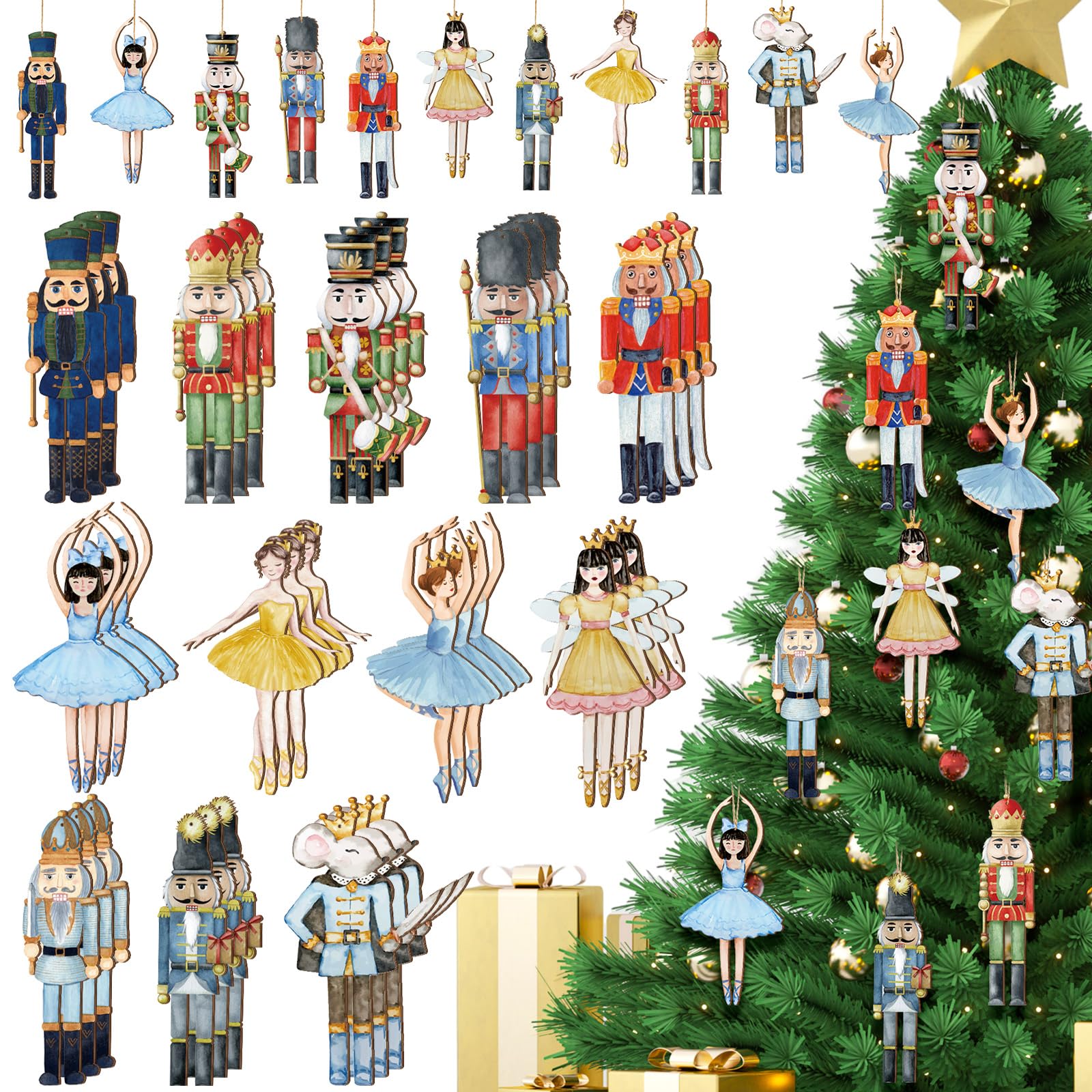 【クリスマスオーナメント 木製 くるみ割り人形 36個セット｜温かみのある木製オーナメントで、クリスマスの雰囲気を演出。プレゼントにも最適！】 今年も素敵なクリスマスをお過ごしください。この木製くるみ割り人形オーナメントは、伝統的なホリデーの雰囲気を現代のおしゃれなインテリアに溶け込ませます。 ピンク色のセーターを着たかわいらしいデザインは、お子様からご年配の方まで幅広い層に喜ばれるアイテムです。 36個という大容量セットなので、大きなツリーを豪華に飾ったり、家族や友人へのプレゼントとしても大変便利です。 楽天市場で人気のクリスマスデコレーションとして、多くの皆様にご愛顧いただいております。 ● 商品の特長 ● 簡単取り付け 各オーナメントには吊り下げ用のロープが预先取り付け済みです。クリスマスツリーだけでなく、ドアノブ、壁掛けフック、窓枠など、家中どこにでも手軽に飾ることができます。 ● 高品質な木製素材 天然の木を使用しており、手に取った時の温もりと重厚感が楽しめます。塗装もしっかりしており、長く大切に使うことができます。 ● かわいいピンクのセーターデザイン 伝統的なくるみ割り人形の姿に、現代的でポップなピンク色のセーターを組み合わせました。シンプルながらもアクセントになるおしゃれなデザインです。 ● 36個セットでお得 1つのツリーを贅沢に飾るのに十分な数です。また、近所の人や知人へのクリスマスプレゼントとしても配布するのに適した数量です。 ● 素材 ・本体：木材 ・紐：綿糸または合成繊維（仕様により異なります） ● サイズ ・高さ：約5cm～8cm程度（サイズバリエーションあり） ※詳細な寸法は商品画像をご参照ください。 ● こんなシーンにおすすめ ・クリスマスツリーのメインデコレーション ・玄関やリビングの季節感あるディスプレイ ・職場やオフィスのクリスマスパーティー装飾 ・子供会や学校行事での工作材料 ・クリスマスシーズンのギフト・景品 毎年恒例となったクリスマスデコレーションに、新しい一ページを加えてみませんか？ このくるみ割り人形オーナメントは、あなたの家に暖かく楽しいホリデーの空気を運んでくれるでしょう。 在庫限りですので、お早めにお買い求めください。 ご注意： ・サイズは手作業による測定のため、若干の誤差が生じる場合があります。 ・モニター環境の違いにより、実際の商品の色味と異なる場合がございます。 ・窒息の危険性があります。小さな部品が含まれていますので、3歳未満のお子様には使用しないでください。 ・輸入商品のため、国内製品とは規格やラベル表示などが異なる場合があります。スタイル: かわいいスタイルスタイル: ラブリースタイルスタイル: パステル。