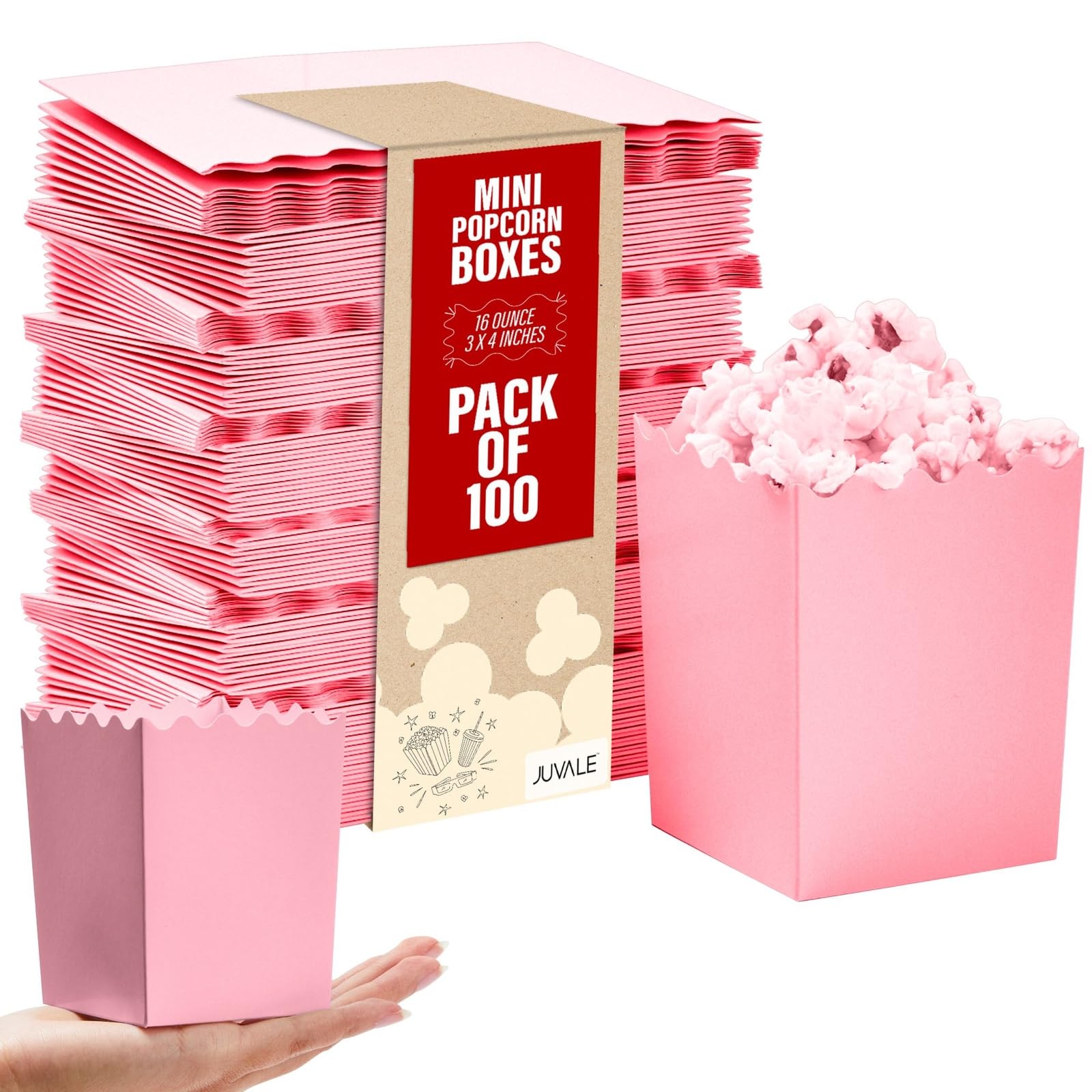 【ポップコーン容器 100個セット｜パステルピンクの可愛さ×再利用可能！パーティーや映画の夜を楽しく演出する100個セット。】 概要説明：高品質なプラスチック製のポップコーン容器が100個入ったお得なセットです。鮮やかなパステルピンクは、映画の夜、誕生日パーティー、ベビーシャワーなど、あらゆるイベントに明るくエレガントなアクセントを加えます。使い捨ての紙箱とは異なり、丈夫で洗濯可能なため、環境にも優しくコストパフォーマンスも抜群。家族や友人との楽しい時間を、スタイリッシュに演出しましょう。 ● 商品の特長 ● 高耐久・再利用可能 丈夫なプラスチック素材を使用しており、繰り返し使用できます。水洗い可能なのでお手入れが簡単で、衛生的にご使用いただけます。 ● 大容量100個セット 大人数が集まるパーティーや頻繁なホームシアターでも安心の量。コスト削減と在庫切れの心配がありません。 ● コンパクトで収納しやすい サイズは約幅7.6cm × 高さ10.2cm（16オンス容量）と比較的小さく、積み重ねて保管できるためスペースを取らず便利です。 ● 多用途に活用可能 ポップコーンだけでなく、キャンディー、チップス、ナッツミックス、またはパーティーのお土産袋としても活躍します。 ● 素材 ・本体：プラスチック（ポリプロピレン等） ● サイズ ・寸法：約 幅7.6cm × 奥行7.6cm × 高さ10.2cm ・容量：最大16オンス（約473ml）相当 ・数量：100個入り ● こんなシーンにおすすめ ・家庭での映画鑑賞ナイト ・子供の誕生日パーティー ・ウェディングやバチェラーパーティー ・オフィスやカフェのスナック提供 ・クリスマスイブやハロウィンなどの季節イベント 締めくくりメッセージ：使い捨てではなく、長く愛用できるアイテムとしてご家族の皆様に喜ばれること間違いなしです。このパステルピンクのポップコーンバケツで、特別な日常をより思い出に残るものに変えましょう。今すぐカートに入れて、次のパーティー準備を始めませんか？ ご注意： ・サイズは手作業による測定のため、若干の誤差が生じる場合があります。 ・モニター環境により、実際の商品の色味と異なる場合がございます。 ・海外直送商品のため、梱包や配送に多少の日数がかかる場合がありますのでご了承ください。 ・食器洗い乾燥機のご使用は、変形を防ぐために手洗いをおすすめします。