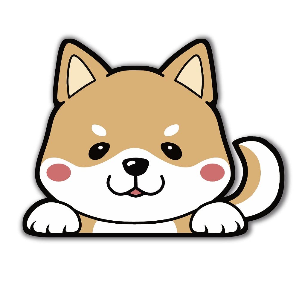 犬 ステッカー カーステッカー 柴犬 茶色 ビニール 防水 日本製 キャラクター デコレーション 車用 ワインディング シール