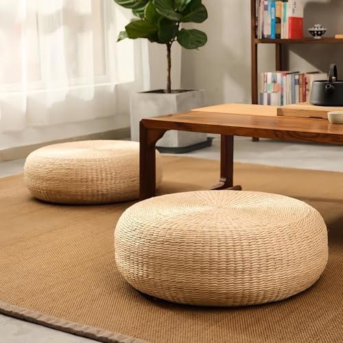 夏用 和風 シーグラス座布団 軽量 通気性 涼感 モダン 和室 玄関 畳 出窓 クッション おしゃれ 家の装飾 瞑想用 プレゼント