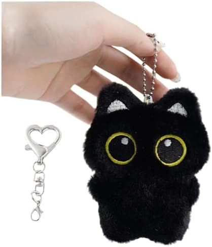 乐天商城 - 黒猫 フラシ天 キーホルダー パース チャーム かわいいバッグチャーム 女性用 ギフト