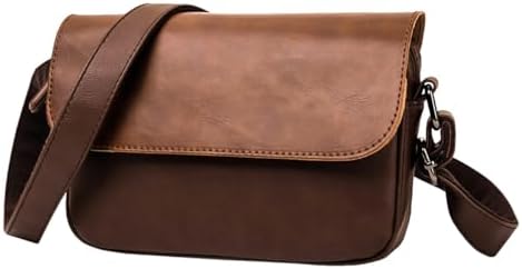 シンプルなメンズショルダーバッグ PUレザー ショルダーストラップ調節可能 防水加工 通勤・ビジネス用