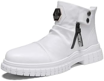 ヤスイショップで買える「【送料無料】本革 サイドジッパーブーツ メンズ 防水 滑り止め 秋冬 通勤 ハイカット 防風 カジュアル ライディングブーツ ライダーブーツ おしゃれ」の画像です。価格は4,035円になります。