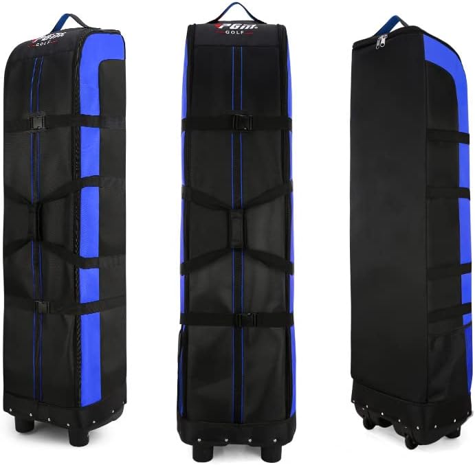 ゴルフバッグ キャディバッグ カバー ローラー付き キャスター付き 防水 折りたたみ可能 大容量 持ち運..