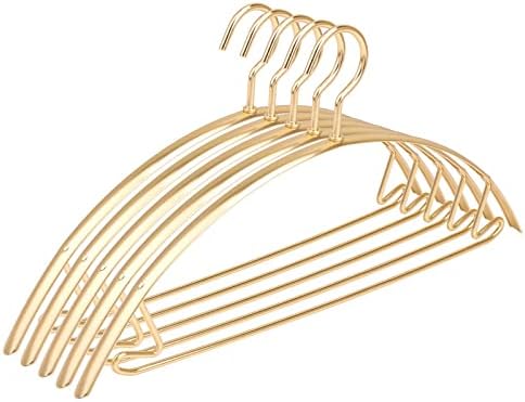 スリムタイプ ジャケットハンガー 10本組 高品質 アルミニウム合金製 洗濯用 収納 ハンガー ゴールド