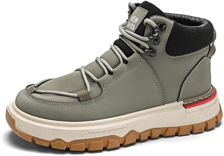 【送料無料】バイクシューズ メンズ ライディングブーツ ハイカット オートバイ靴 厚底 コンバットブー..