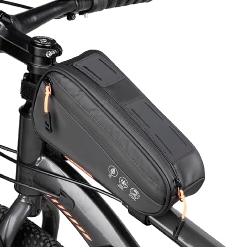 【送料無料】自転車用トップチューブバッグ フレームバッグ 2WAY対応 大容量1.2L 撥水加工 反射材付き ..