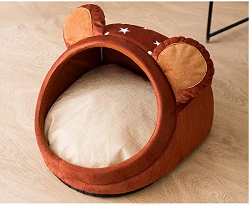 ドーム型ペットハウス 猫用 ペットベッド Mサイズ 防寒保温 クッション付き 犬小屋...