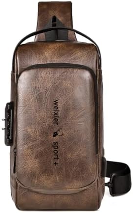 メンズ ボディバッグ 防水 大容量 ショルダーバッグ レザー USBポート付き iPad収納可能 通勤 旅行