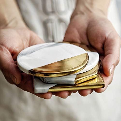 大理石 コースター 北欧風 4枚セット 滑り止め コルク裏面 断熱 プレゼント ギフト おしゃれ 高級感 大容量(3)