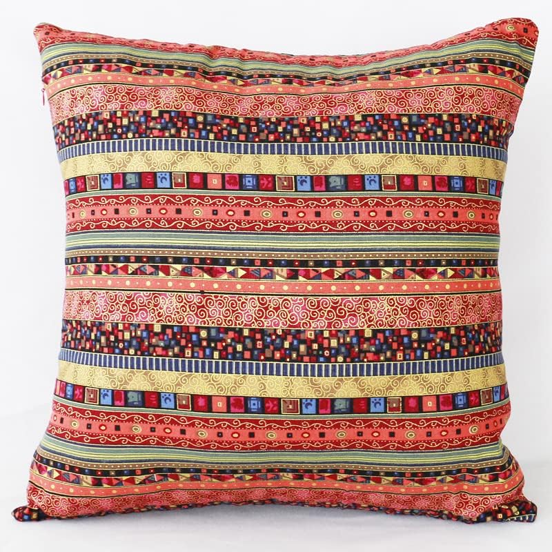 クッションカバー 両面同柄 60x60cm 綿麻 ボヘミアン エスニック アジアン バカンス リビングルーム インテリア ベッド プレゼント シンプル 大人用