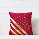 クッションカバー 45x45cm 北欧風 2枚セット おしゃれ 可愛い ベルベット ジャガード ストライプ 柄 メタリックプリント 箔押し モダン アンティーク...