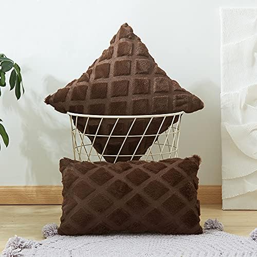 北欧風クッションカバー 50x50cm フェイクファー ベルベット 2枚セット おしゃれ 柔らかい インテリア ..