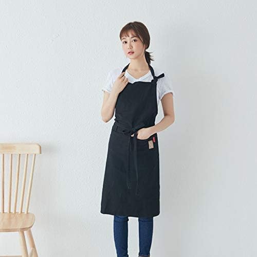【送料無料】100%リネン カフェ風 シンプル ポケット付き 家庭用エプロン 男女兼用...