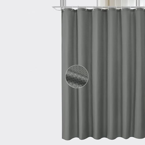 シャワーカーテン 防水 防カビ 加厚 ポリエステル グレー 目隠し 90x180cm ユニットバス 浴室 お風呂カーテン 洗濯可能 保温性あり