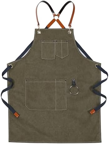 メンズエプロン 厚手キャンバス ダイエット キャンプ アウトドア DIY ガーデニング 防水 軽量 大容量 ..