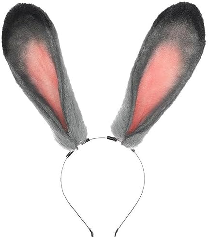 かわいいウサギ耳カチューシャ モコモコヘッドバンド フォトスタンド コスプレパーティー用 ヘアアクセサリー