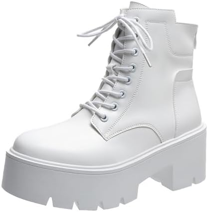 【送料無料】レディース 厚底 ショートブーツ レースアップ ブーティ 防水 軽量 大きめ シンプル 通勤 ..