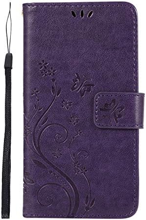 らくらくスマートフォン F-42A 対応 手帳型ケース 花柄 横開き ストラップ付き 高級PUレザー カードポ..