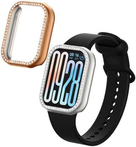 乐天商城 - Xiaomi Smart Band 9 Pro対応 フレームカバー 2個セット 耐衝撃 透明・黒色 キャッチーなデザイン
