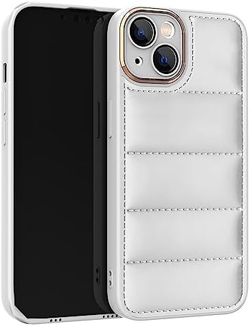 iPhone15対応 ソフトケース クッション 軽量 耐衝撃 パフデザイン ダウンジャケット風 おしゃれ シンプル 多機能 送料無料