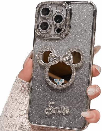 iPhone 14Pro用 ケース 漫画 立体 ミッキー ミラー 電着ラインストーン TPU フルパッケージ 落下防止 ..