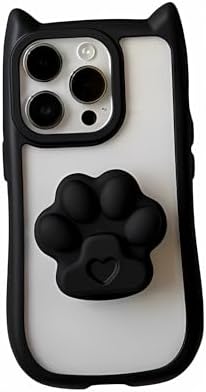 iPhone 16用 ケース 猫耳 立体猫爪 デザイン おしゃれ シンプル 透明 アクリル 薄型 韓国 プレゼント ..