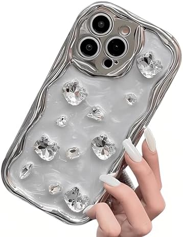 iPhone SE 第3/2代用 ケース 電気メッキ シルバー キュート デザイン かわいい カジュアル ファッショナブル 韓国風 おしゃれ スマートフォンケース(4)