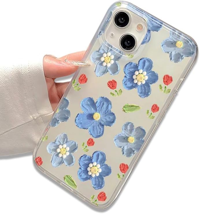 iPhone13Pro用 ケース クリア フロスト 油絵の花柄 韓国風 薄軽耐衝撃 女の子 女性人気 おしゃれ スマ..