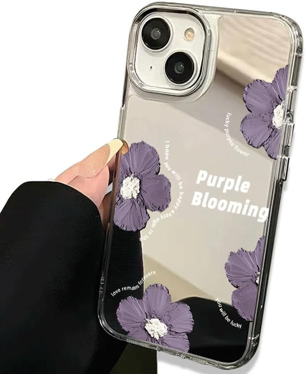 スマホケース 鏡付き 花柄 フローラル オシャレ シンプル 軽量 薄型 TPU iPhone7 iPhone8 iPhoneSE2 iP..