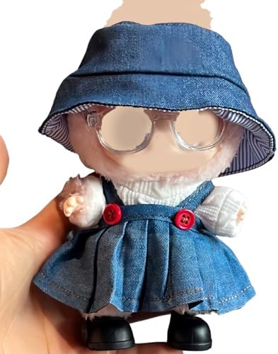 【ラブブ17cm着せ替え服サロペットスカート5点セットぬいぐるみ服人形服ドール服かわいいシンプル｜ラブブ専用衣装で簡単着せ替え！おしゃれなシーンに最適】 概要説明：ラブブ17cm専用の着せ替え服が登場！サロペットスカート、帽子、靴、眼鏡、上...