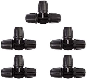 9mmホース用ジョイント オプション部品 水やり君対応 高耐久 プラスチック 3分岐 5個セット