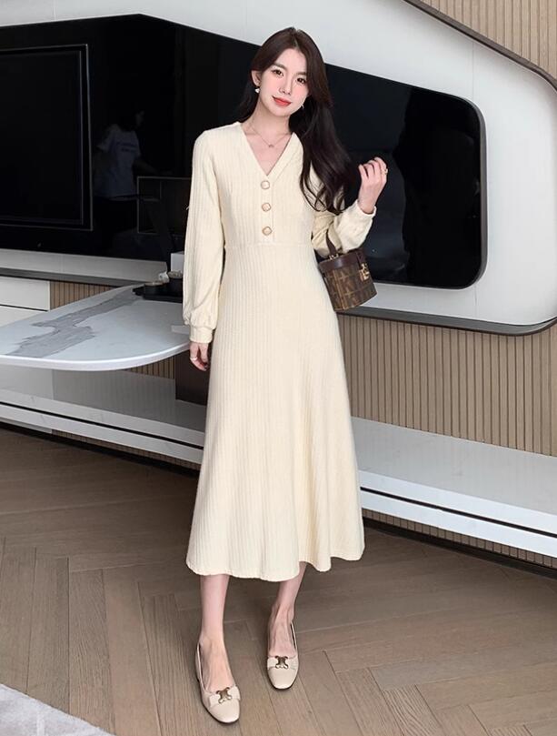 2024 ニットワンピース タイトワンピース 姫系ワンピース 秋　ミニ　ニット ワンピース インポート　ひざ丈 ニットワンピース パーティドレス 長袖 お嬢様 セクシー ひざ丈ワンピース OL 上品 オフィスレディー D05400　二次会 結婚式　新作 韓国ファッション