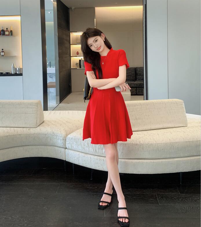 ニットワンピース タイトワンピース 姫系ワンピース 夏　ミニ　ニット ワンピース インポート　ひざ丈 ニットワンピース パーティドレス 半袖 お嬢様 セクシー ひざ丈ワンピース OL 上品 オフィスレディー D03877　二次会 結婚式　新作 韓国ファッション