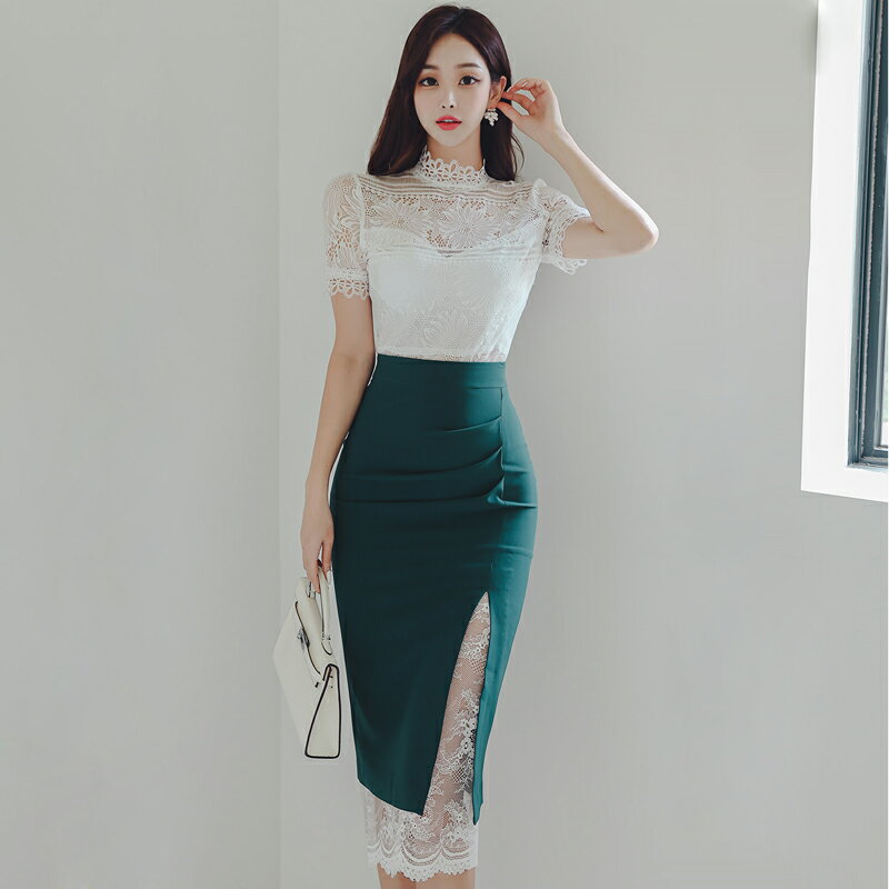 上下セット セットアップ トップス+スカート　2点セット シャツ　ハイウエストスカート　花柄　シフォ..