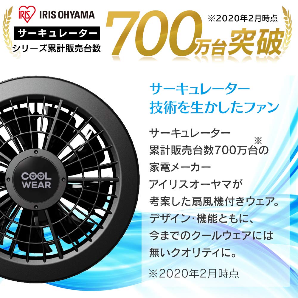 【送料込】アイリスオーヤマクールウェア熱中症対策ベストセット品MグレーCBS-M1-H【空調服】