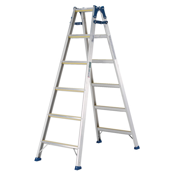 【メーカー直送】 ステップ幅広滑り止め付兼用脚立180cm MXJ180F アルインコ