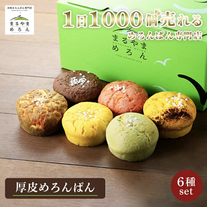 厚皮めろんぱん6種セット（プレーンメロン味1個＋イチゴ味1個＋紅茶味1個＋バナナ味1個＋チョコ味1個＋レモン味1個）のサムネイル