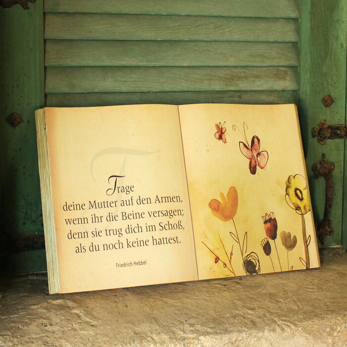 壁掛け 本型 ウォール ブック アート 蝶と花 屋内用 （28551）