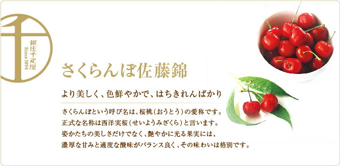 楽天市場 銀座千疋屋特選 さくらんぼ佐藤錦 化粧箱 約300g ギフト 内祝い 銀座千疋屋