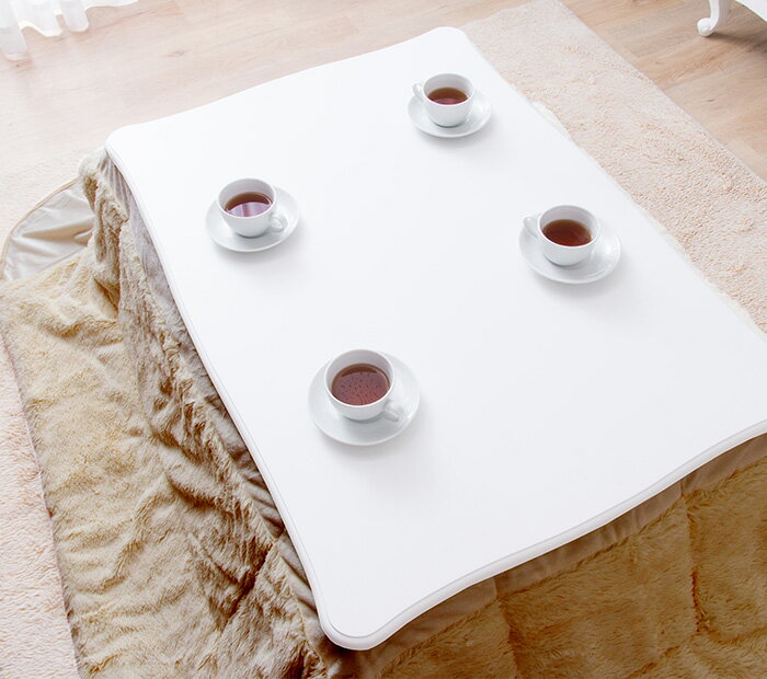 こたつ セット 折り畳み猫脚こたつ+こたつ布団セット 約105×75 こたつ単品+こたつ布団 こたつ掛布団付 リビングテーブル ローテーブル 折りたたみ式 猫足 〔B〕【送料無料】アンティーク