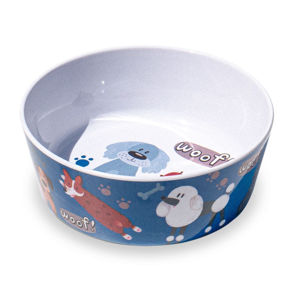 【商品仕様】サイズ：17.9×17.9×6.4cm重量：249g容量：1182mlサイズ：L材質：メラミン樹脂、シリコン耐熱温度：0〜100℃電子レンジ：非対応食洗機：対応生産国：中国【ドッグウィムジーシリーズ】ドッグウィムジーは、カラフル...