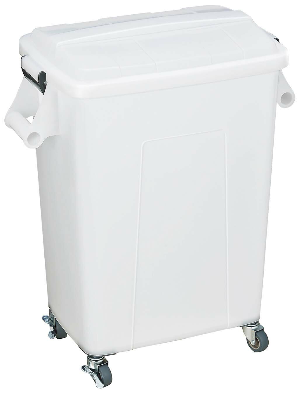 ●サイズ510×310×H620(mm)キャスター：φ50(mm)●容量：45L●材質本体・蓋：ポリプロピレンキャスター：エラストマー●測定・調節/温度範囲/能力等耐荷重：35kg●キャスター：自在×4(2ヶストッパー付)●食品衛生法適合の...